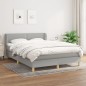 vidaXL Cama box spring con colchón tela gris claro 140x200 cm vidaXL Cama box spring con colchón tela gris claro 140x200 cm