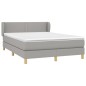 vidaXL Cama box spring con colchón tela gris claro 140x200 cm vidaXL Cama box spring con colchón tela gris claro 140x200 cm