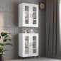 vidaXL Armario de pared colgante blanco brillante 69,5x34x90 cm