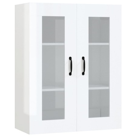 vidaXL Armario de pared colgante blanco brillante 69,5x34x90 cm