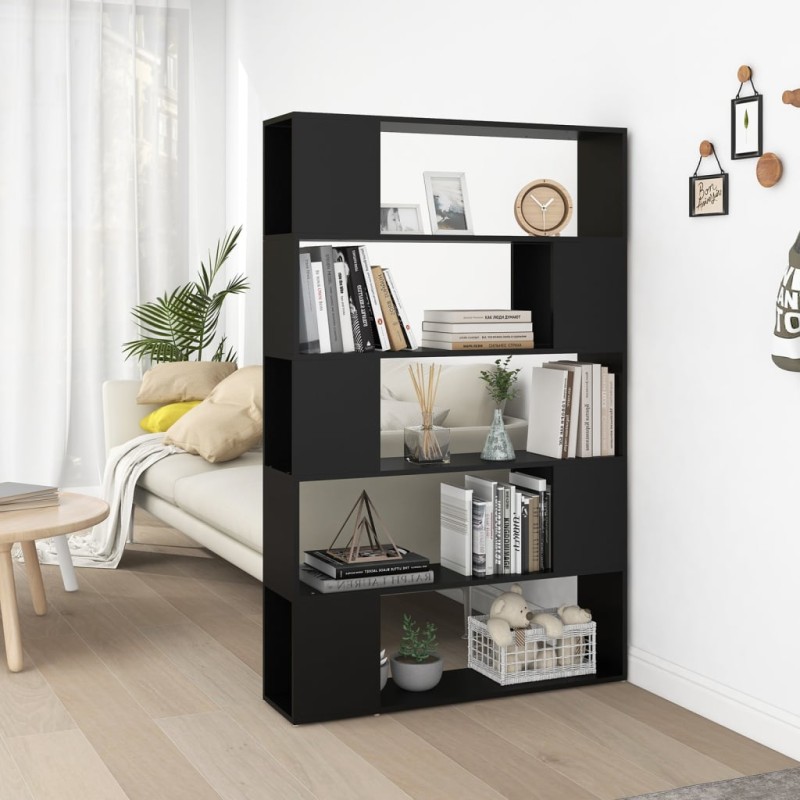 vidaXL Librería separador madera contrachapada negro 100x24x155 cm vidaXL Librería separador madera contrachapada negro 100x24x155 cm
