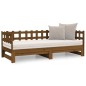 vidaXL Sofá cama extraíble madera maciza pino marrón miel 2x(90x190)cm