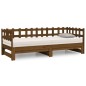 vidaXL Sofá cama extraíble madera maciza pino marrón miel 2x(90x190)cm