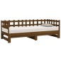vidaXL Sofá cama extraíble madera maciza pino marrón miel 2x(90x190)cm