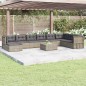vidaXL Set de muebles de jardín 9 pzas y cojines ratán sintético gris vidaXL Set de muebles de jardín 9 pzas y cojines ratán sintético gris
