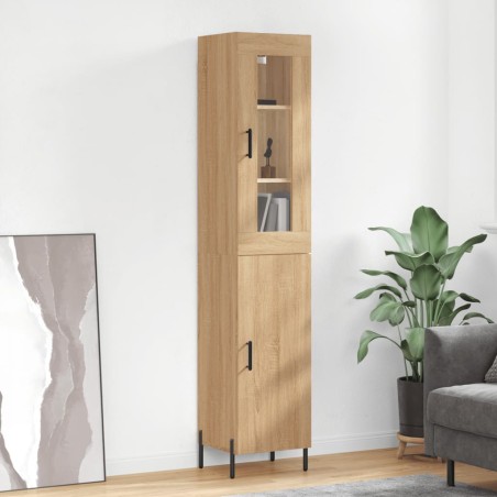 vidaXL Aparador de madera contrachapada roble Sonoma 34,5x34x180 cm