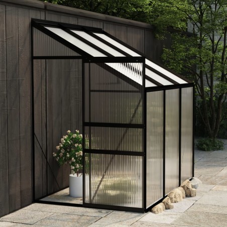 vidaXL Invernadero de aluminio gris antracita 3,8 m³