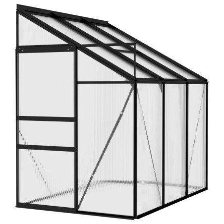 vidaXL Invernadero de aluminio gris antracita 3,8 m³