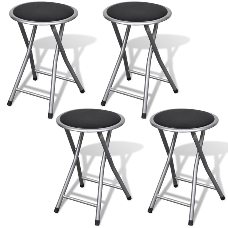 vidaXL Taburetes de cocina plegables 4 unidades cuero sintético vidaXL Taburetes de cocina plegables 4 unidades cuero sintético