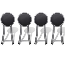 vidaXL Taburetes de cocina plegables 4 unidades cuero sintético