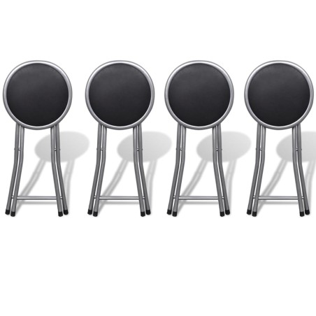 vidaXL Taburetes de cocina plegables 4 unidades cuero sintético