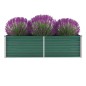 vidaXL Arriate de jardín de acero galvanizado verde 160x40x45 cm
