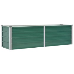 vidaXL Arriate de jardín de acero galvanizado verde 160x40x45 cm