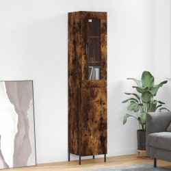 vidaXL Aparador de madera contrachapada roble ahumado 34,5x34x180 cm