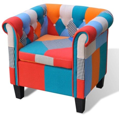 vidaXL Sillón con diseño de retales de tejido 