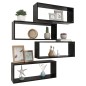 vidaXL Estante cubo de pared 4 uds contrachapado negro 60x15x23 cm vidaXL Estante cubo de pared 4 uds contrachapado negro 60x15x23 cm