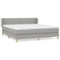 vidaXL Cama box spring con colchón tela gris claro 160x200 cm