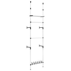 vidaXL Sistema de armario telescópico con barras y estante aluminio