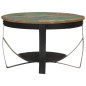 vidaXL Mesa de centro hierro y madera maciza reciclada Ø68x43 cm