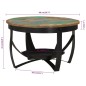 vidaXL Mesa de centro hierro y madera maciza reciclada Ø68x43 cm