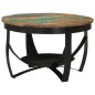 vidaXL Mesa de centro hierro y madera maciza reciclada Ø68x43 cm