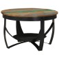vidaXL Mesa de centro hierro y madera maciza reciclada Ø68x43 cm