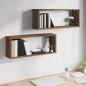 vidaXL Estantes cúbicos de pared 2 uds madera roble marrón 60x15x23 cm vidaXL Estantes cúbicos de pared 2 uds madera roble marrón 60x15x23 cm