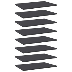 vidaXL Estantes para estantería 8 uds contrachapada gris 60x40x1,5 cm