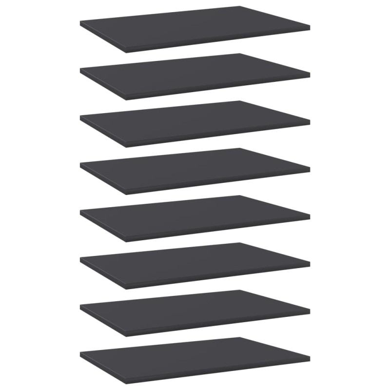 vidaXL Estantes para estantería 8 uds contrachapada gris 60x40x1,5 cm
