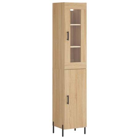vidaXL Aparador de madera contrachapada roble Sonoma 34,5x34x180 cm