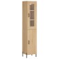 vidaXL Aparador de madera contrachapada roble Sonoma 34,5x34x180 cm vidaXL Aparador de madera contrachapada roble Sonoma 34,5x34x180 cm