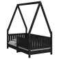 vidaXL Estructura de cama para niños madera de pino negro 70x140 cm vidaXL Estructura de cama para niños madera de pino negro 70x140 cm