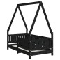 vidaXL Estructura de cama para niños madera de pino negro 70x140 cm vidaXL Estructura de cama para niños madera de pino negro 70x140 cm