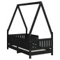 vidaXL Estructura de cama para niños madera de pino negro 70x140 cm vidaXL Estructura de cama para niños madera de pino negro 70x140 cm