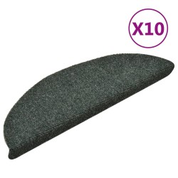 vidaXL Alfombrilla autoadhesiva de escalera 10 uds 56x17x3 cm verde