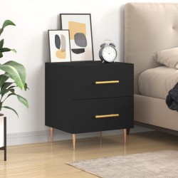 vidaXL Mesita de noche madera de ingeniería negro 40x35x47,5 cm
