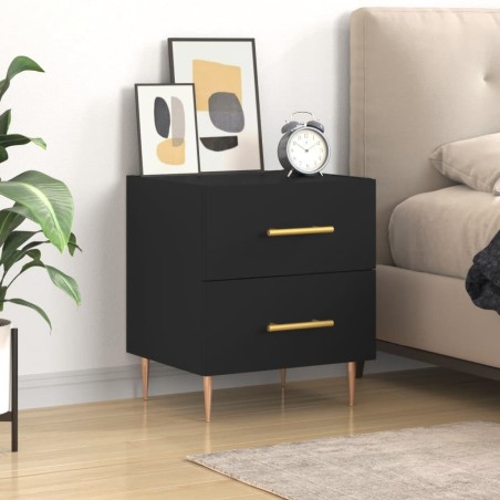 vidaXL Mesita de noche madera de ingeniería negro 40x35x47,5 cm
