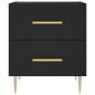 vidaXL Mesita de noche madera de ingeniería negro 40x35x47,5 cm vidaXL Mesita de noche madera de ingeniería negro 40x35x47,5 cm