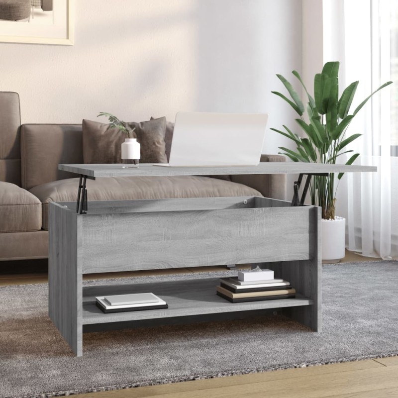 vidaXL Mesa de centro madera contrachapada gris Sonoma 80x50x40 cm vidaXL Mesa de centro madera contrachapada gris Sonoma 80x50x40 cm