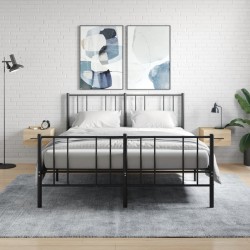 vidaXL Mesitas de noche de pared 2 uds color roble Sonoma 35x35x20 cm