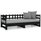 vidaXL Sofá cama extraíble madera maciza de pino negro 2x(80x200) cm