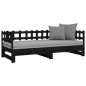 vidaXL Sofá cama extraíble madera maciza de pino negro 2x(80x200) cm