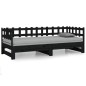 vidaXL Sofá cama extraíble madera maciza de pino negro 2x(80x200) cm