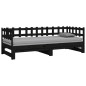 vidaXL Sofá cama extraíble madera maciza de pino negro 2x(80x200) cm
