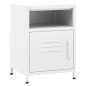 vidaXL Mesita de noche acero blanco 35x35x51 cm vidaXL Mesita de noche acero blanco 35x35x51 cm