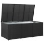 vidaXL Caja de almacenaje de jardín ratán sintético negro 180x90x70 cm vidaXL Caja de almacenaje de jardín ratán sintético negro 180x90x70 cm