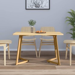vidaXL Mesa de comedor MDF y hierro marrón claro 120x60x74 cm