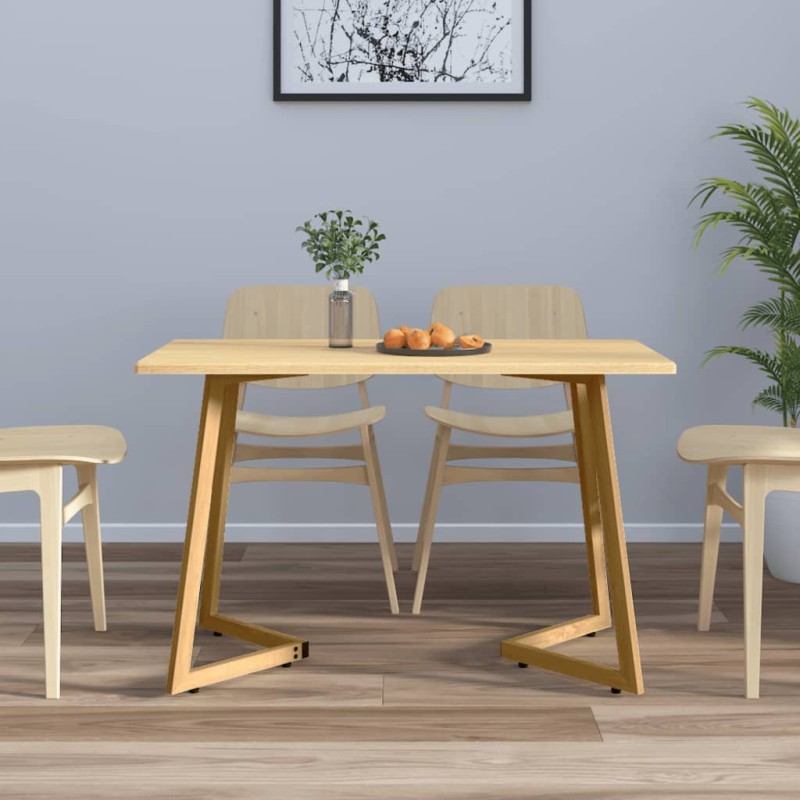 vidaXL Mesa de comedor MDF y hierro marrón claro 120x60x74 cm vidaXL Mesa de comedor MDF y hierro marrón claro 120x60x74 cm
