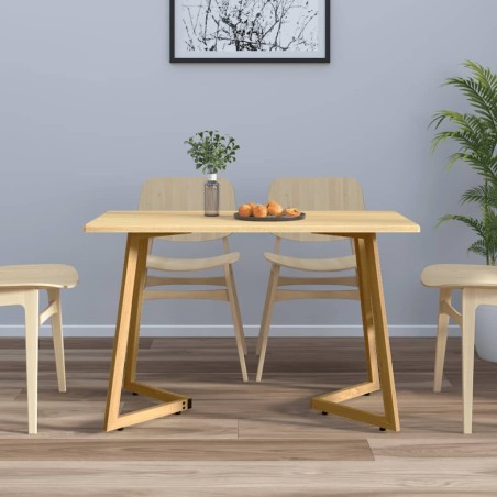 vidaXL Mesa de comedor MDF y hierro marrón claro 120x60x74 cm