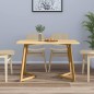 vidaXL Mesa de comedor MDF y hierro marrón claro 120x60x74 cm vidaXL Mesa de comedor MDF y hierro marrón claro 120x60x74 cm